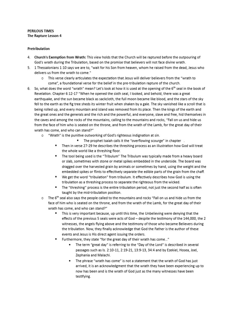 Rapture Lesson 4 Transcript Pdf