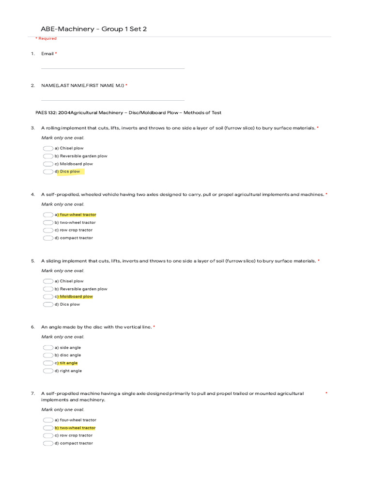Ans G1 QSet2 ABE Machinery Google Forms | PDF