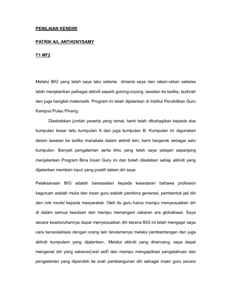 Penilaian Kendiri Pdf