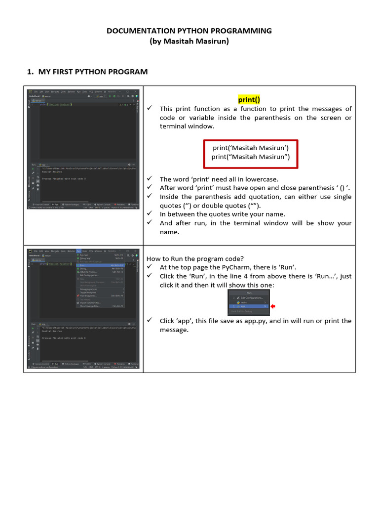 Documentation Python Programming | PDF