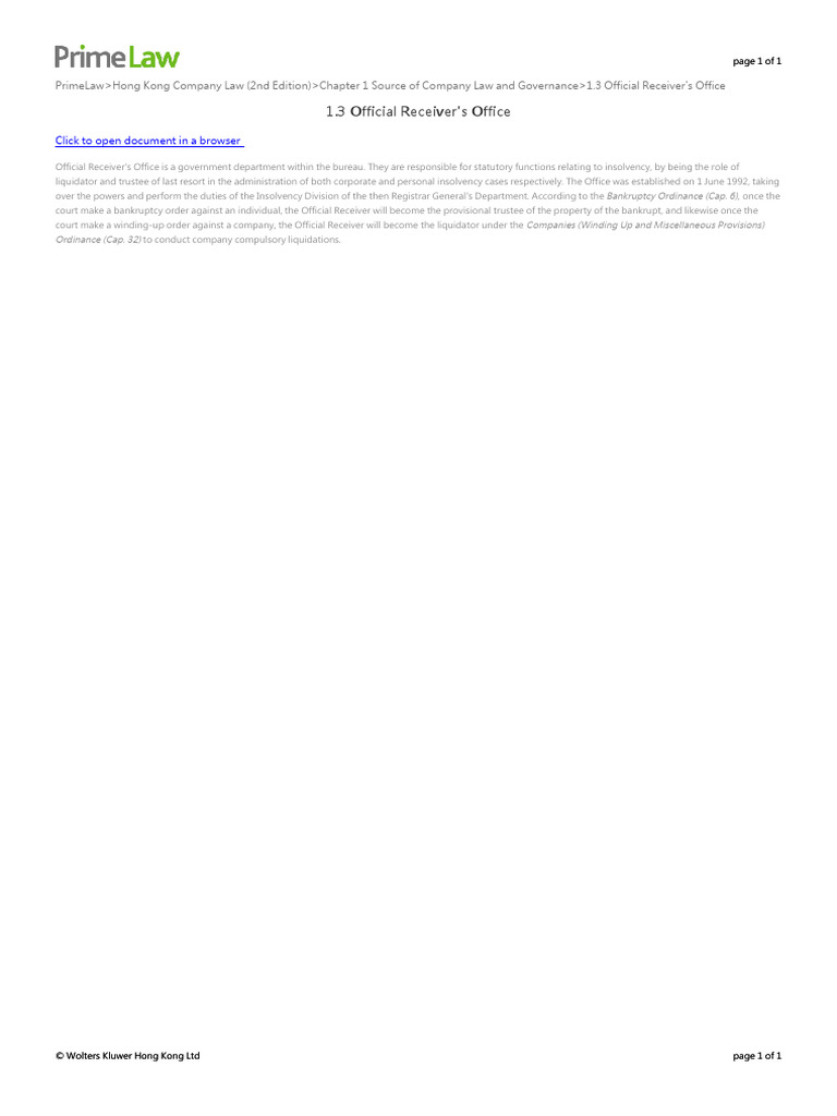 1.3 Official Receiver - S Office | PDF