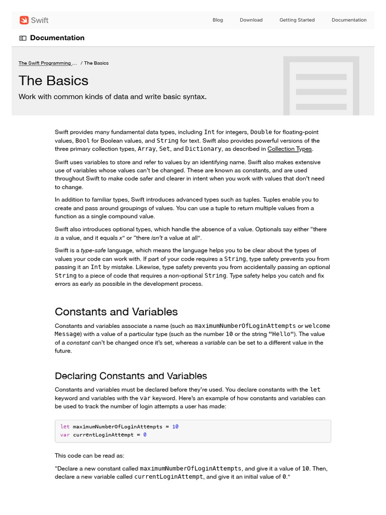 The Basics - Documentation | PDF