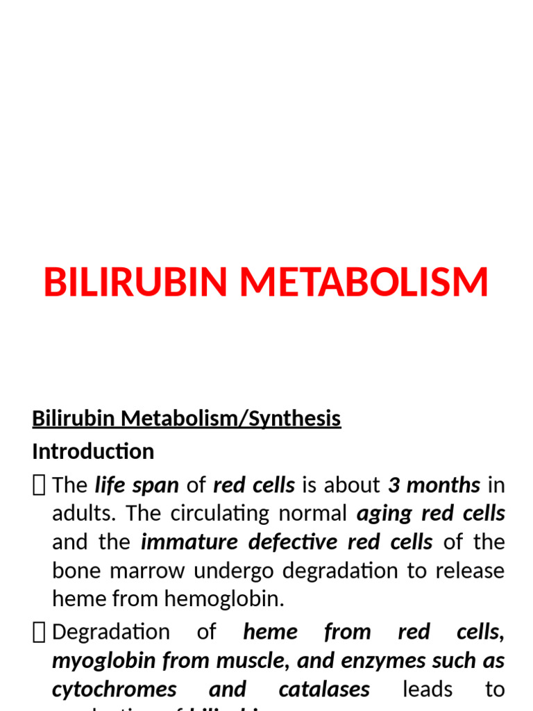 Bilirubin metabolism pdf