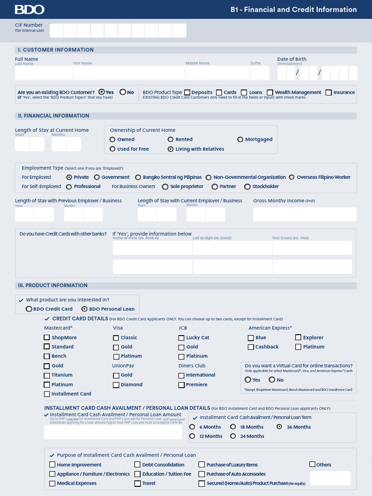 PL Application Form Existing Client | PDF