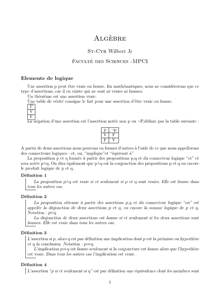 Elements de Logique | PDF