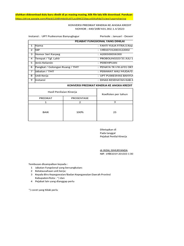 Panduan PAK Angka Kredit 2023 | PDF