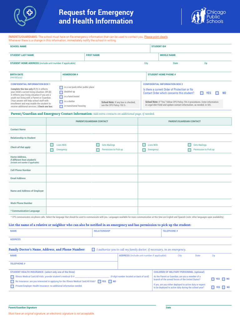 5-Request For Emergency and Health Information Form | PDF