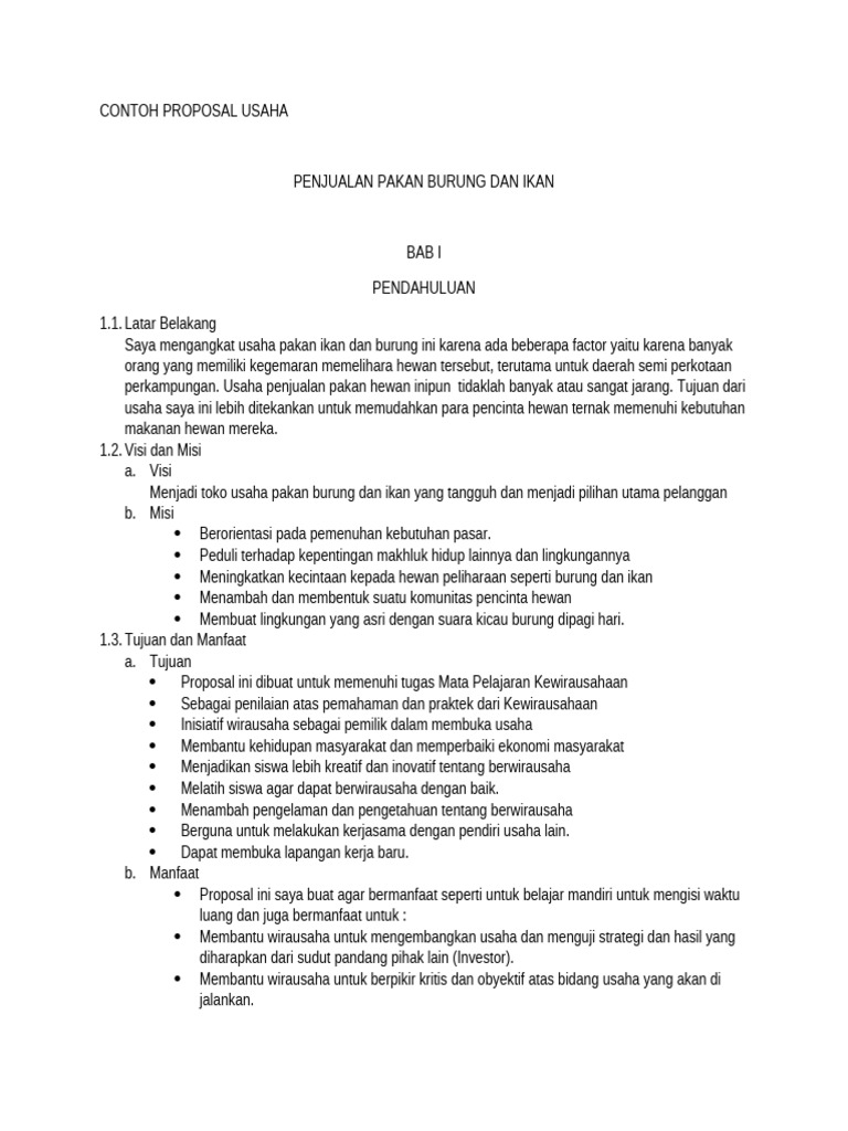 Contoh Proposal Usaha | PDF