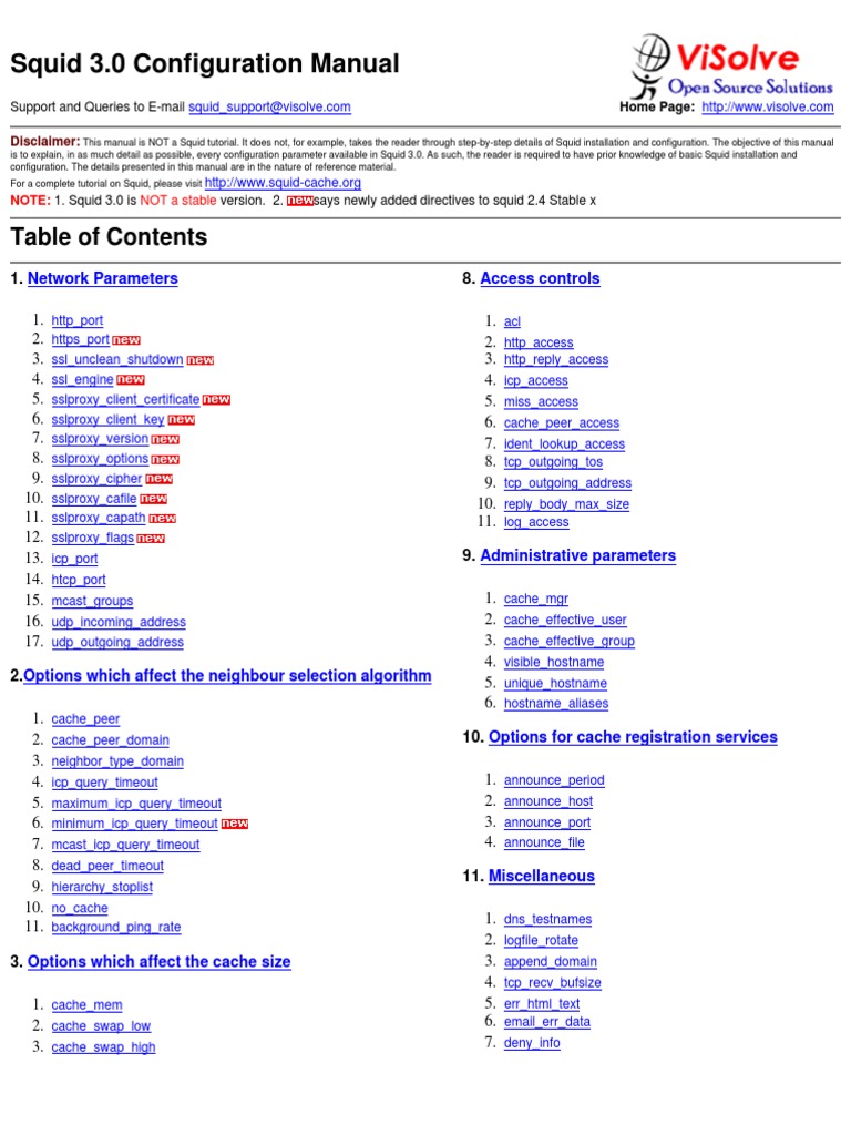 Squid 3.0 Configuration Manual: NOT A Stable | PDF | Transport Layer ...