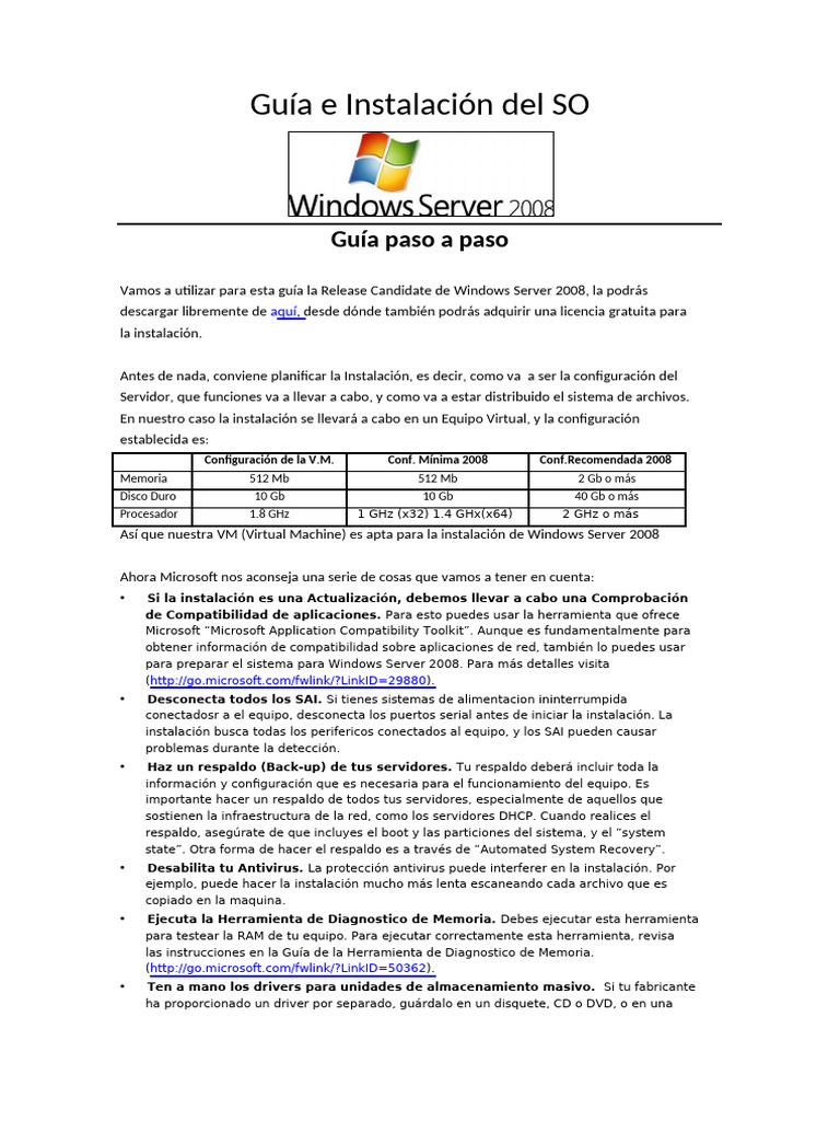 Guia e Instalacion de Windows Server 2008 Paso A Paso | PDF
