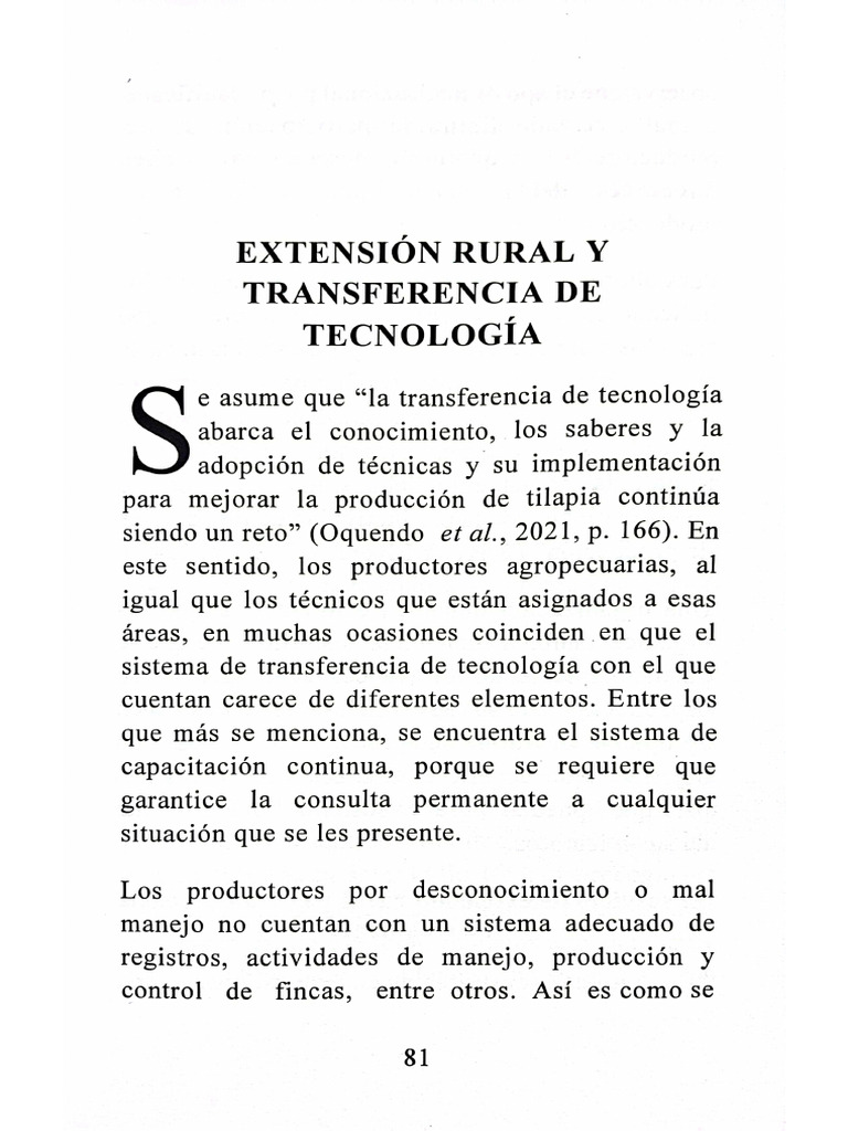 Extensión Rural y Transferencias de Tecnología. Libro Aris Pitty | PDF