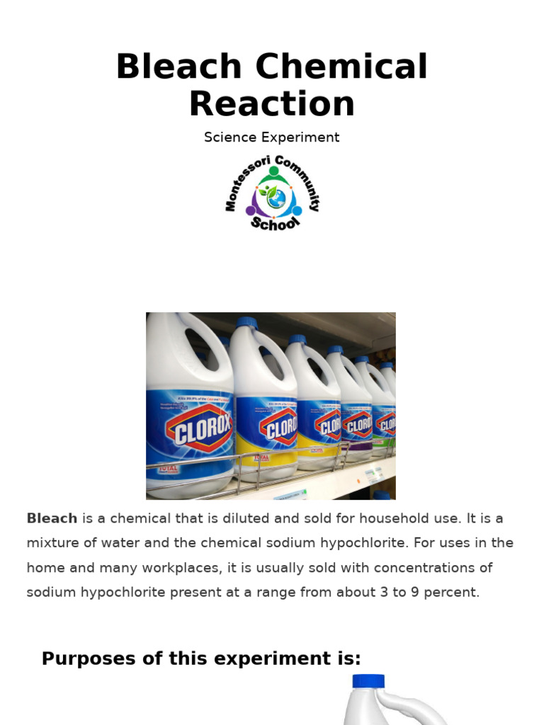 Bleach Chemical Reaction PDF