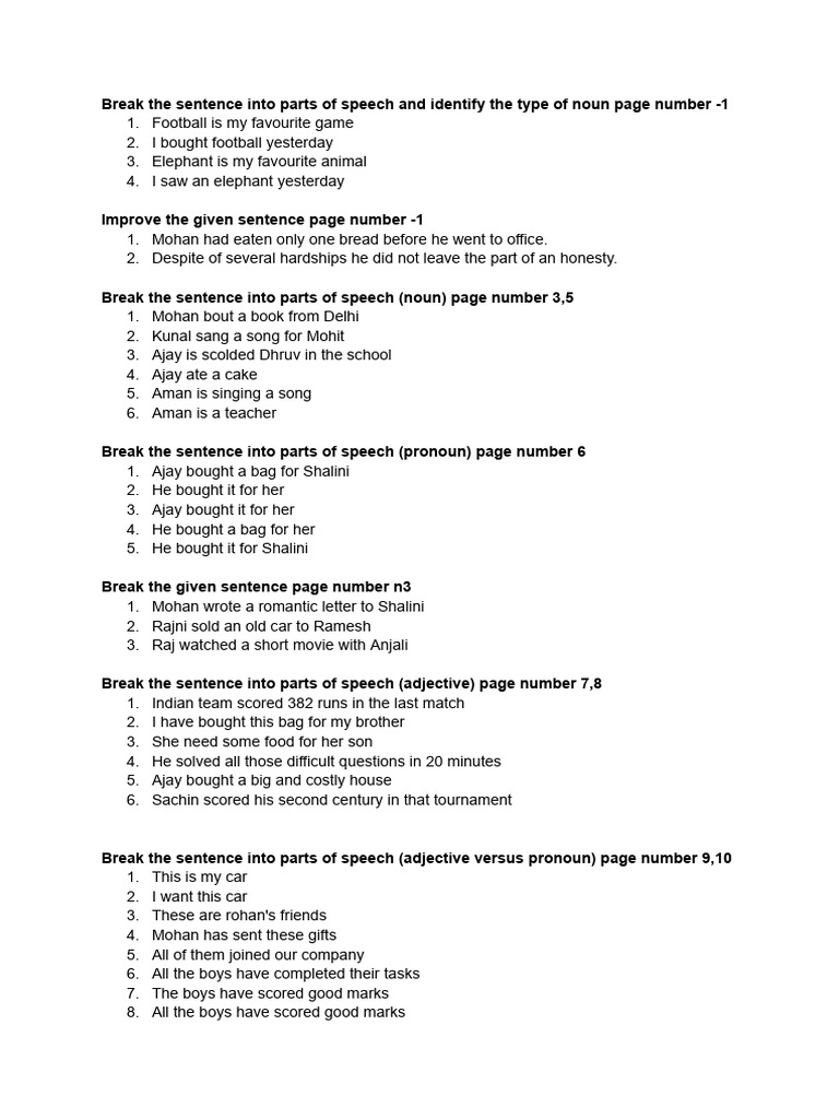 English Sentence Break | PDF