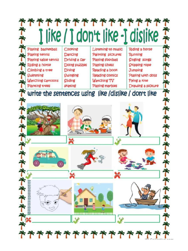 Likes and Dislikes Exercises | PDF