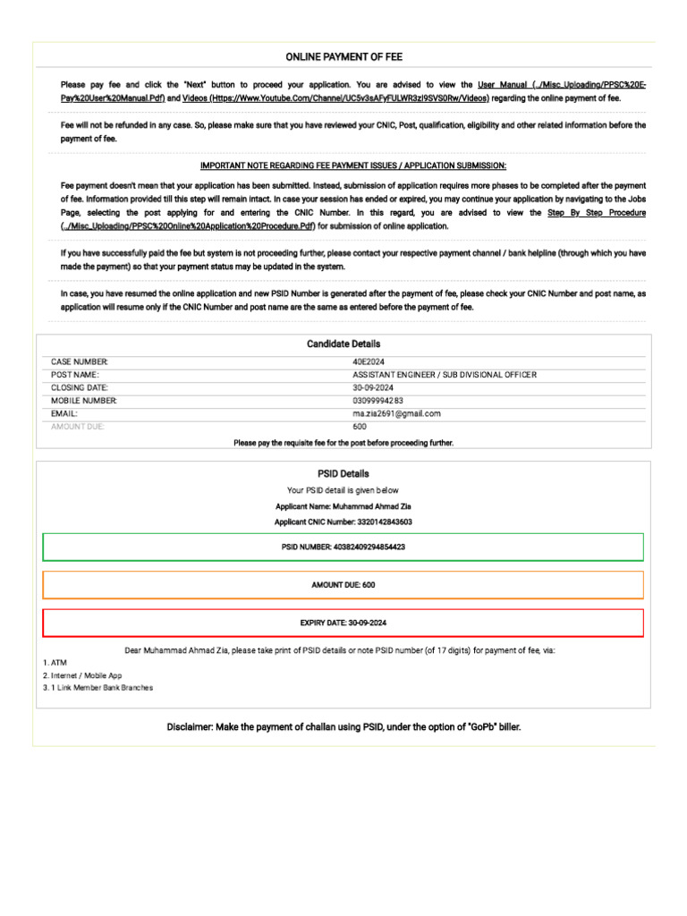 Online Fee Payment Instructions | PDF | Fee | World Wide Web