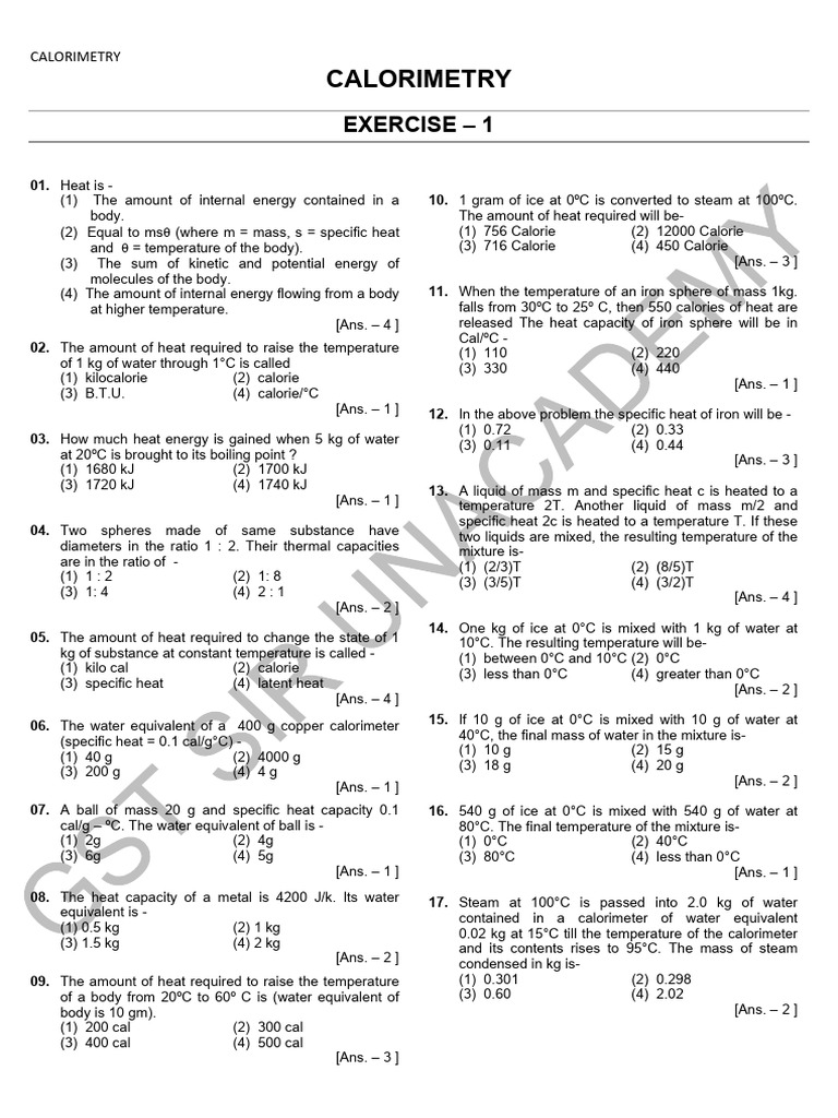 Calorimetry Pdf