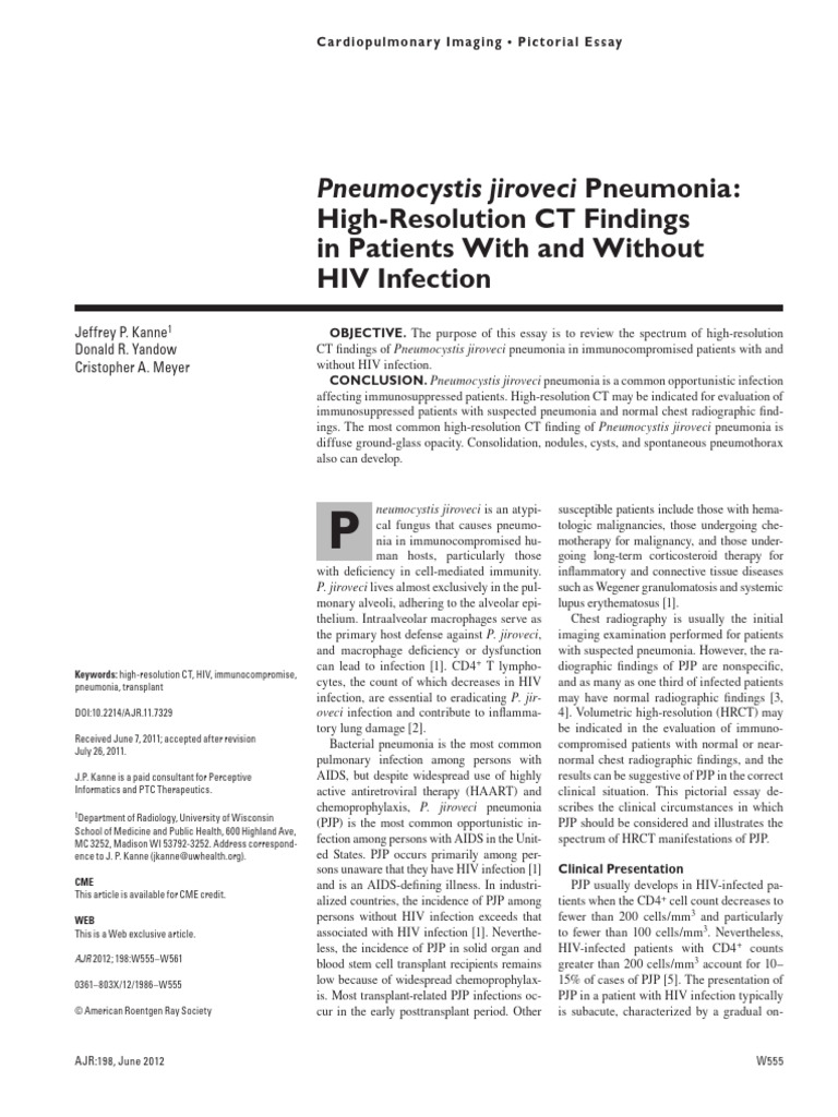 Kanne Et Al 2012 Pneumocystis Jiroveci Pneumonia High Resolution CT ...
