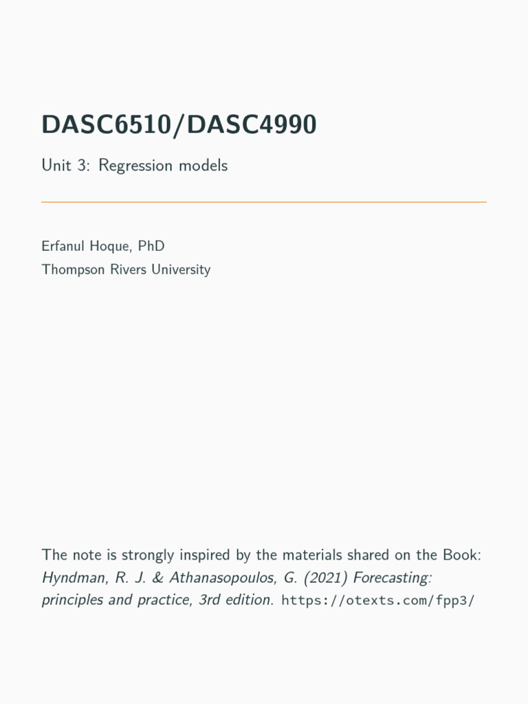Time Series Regression Models Guide | PDF | Akaike Information ...