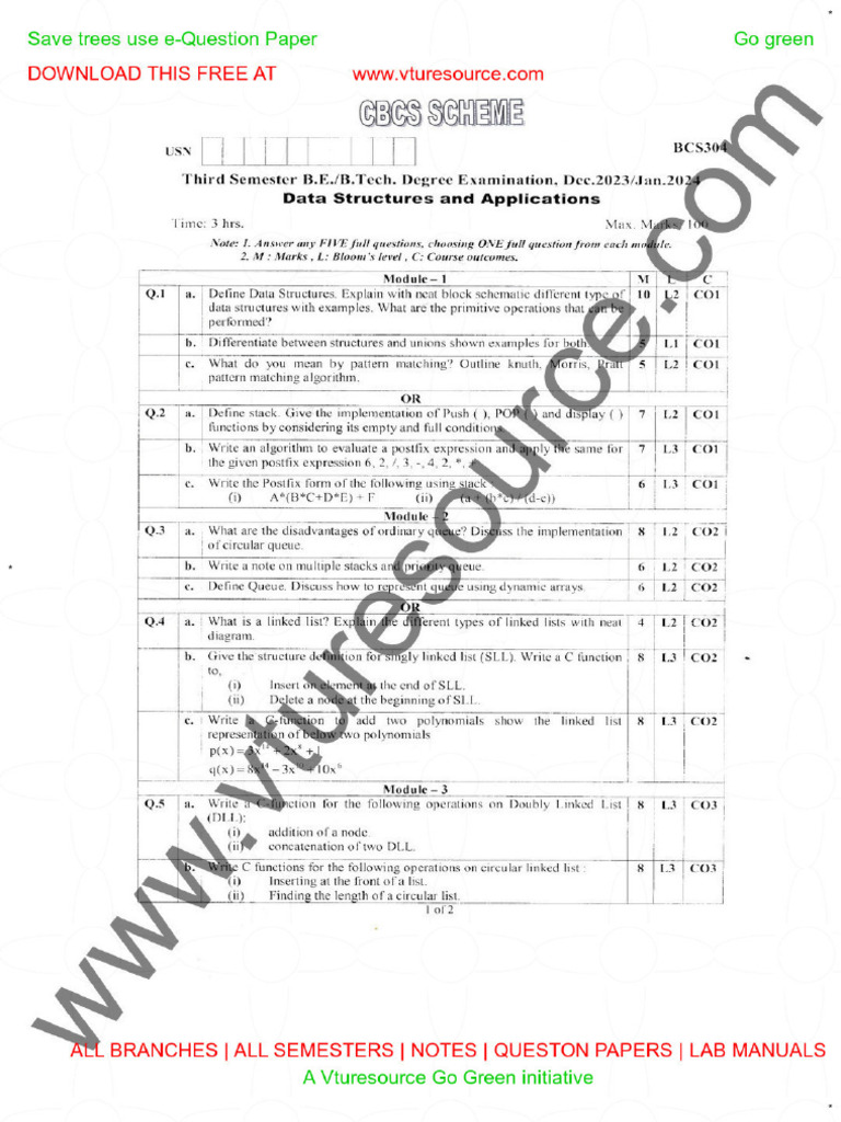 DSA Jan-2024 | PDF