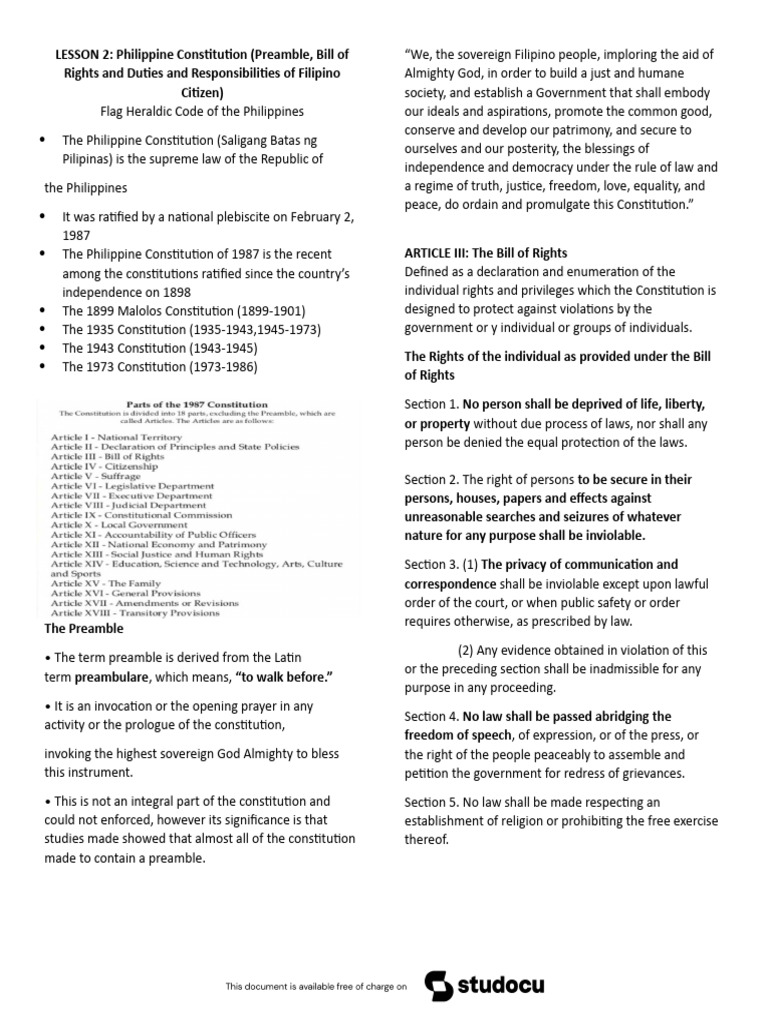Cwts Lesson 2 Preamble and Contitution Edit | PDF