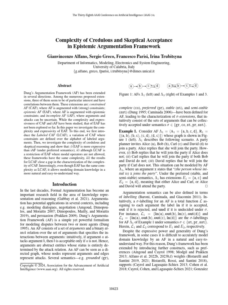 Complexity of Credulous and Skeptical Acceptance | PDF