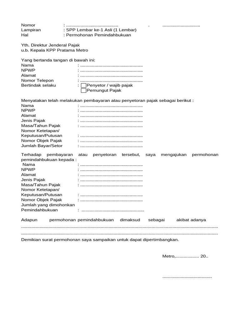Formulir PBK Berdasarkan PMK-242 | PDF