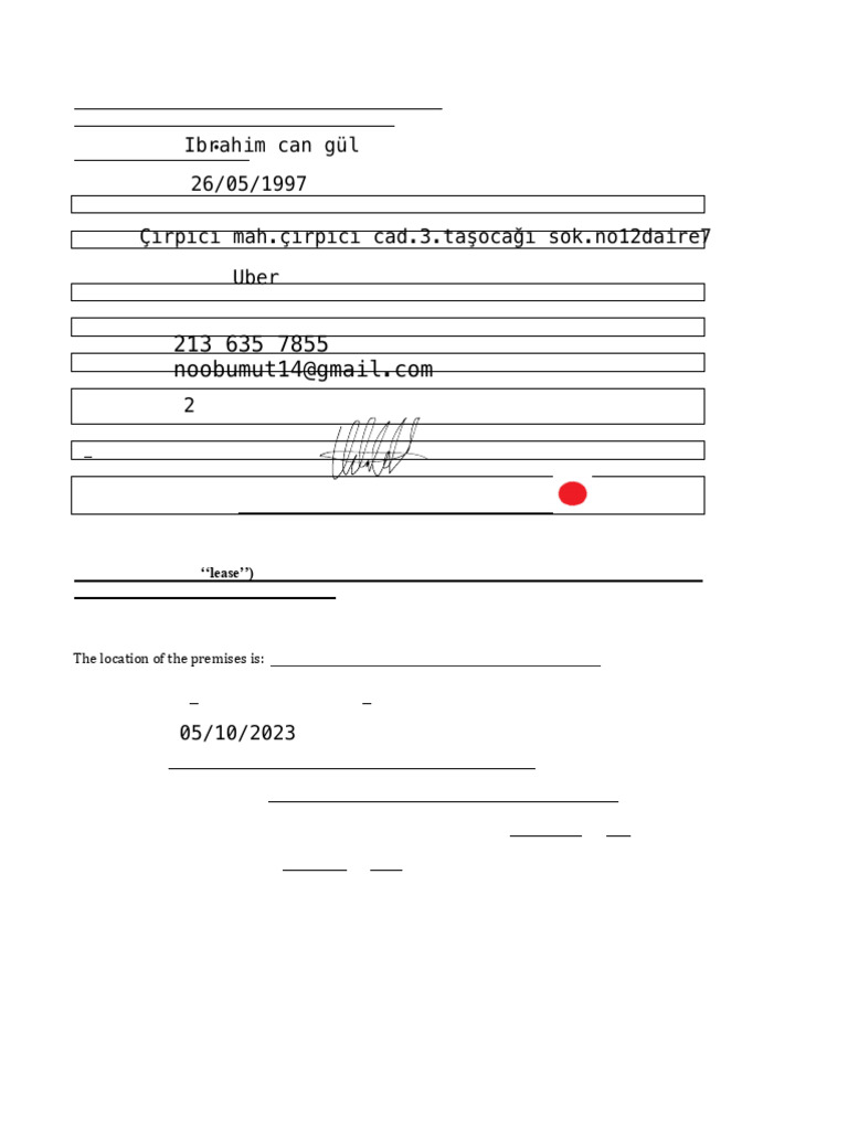 RENTAL AGREEMENT BOOKING FORM - (Alison Brandon Copy) | PDF