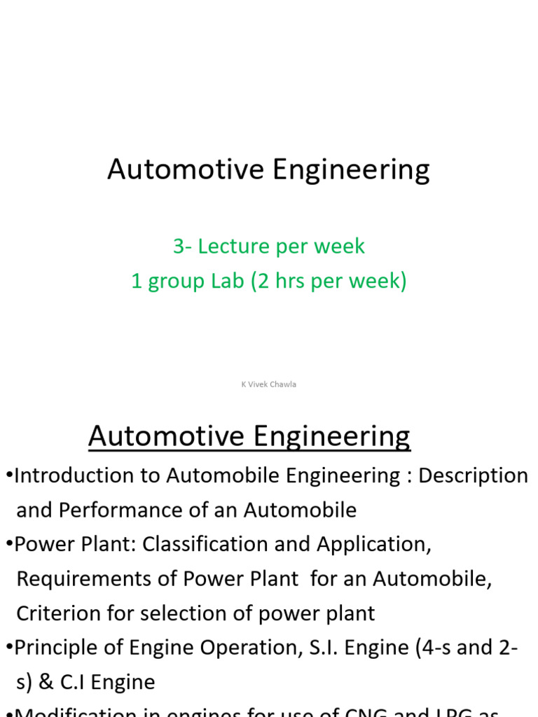 Automotive Engineering 1st Sent 1 Oct 24 | PDF