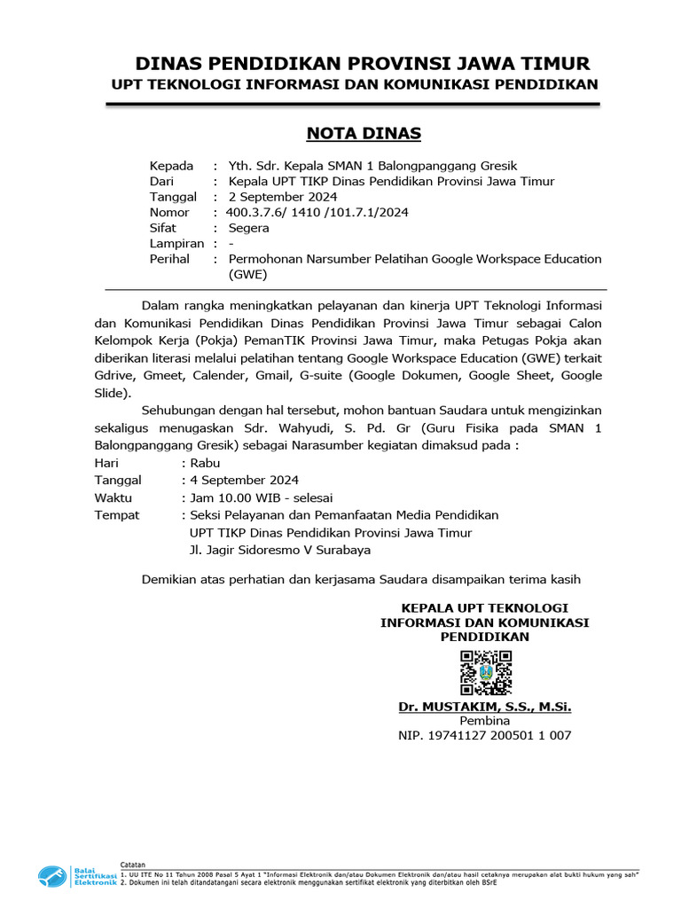 Nota dinas permohonan narasumber google sign pdf