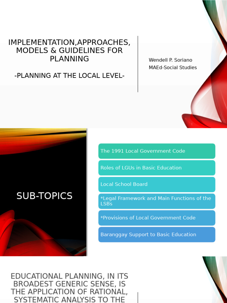 Local Level Educational Planning Guidelines | PDF | Taxes | Economies