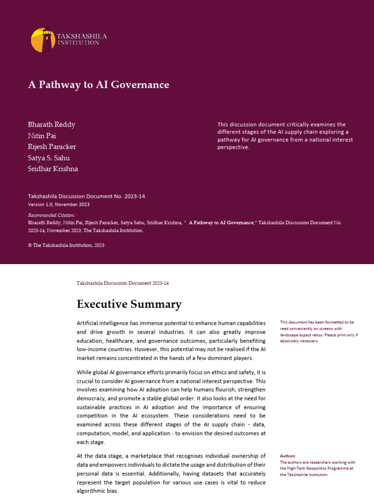 A Pathway To AI Governance | PDF