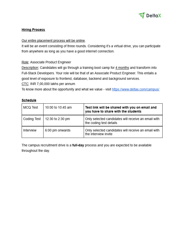 DeltaX - Virtual Campus Drive 2025 | PDF