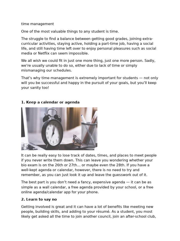 Time Management | PDF