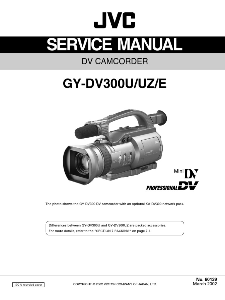 Jvc Gy Dv300u Uz E Service Training Manual Electrical Connector Compact Cassette