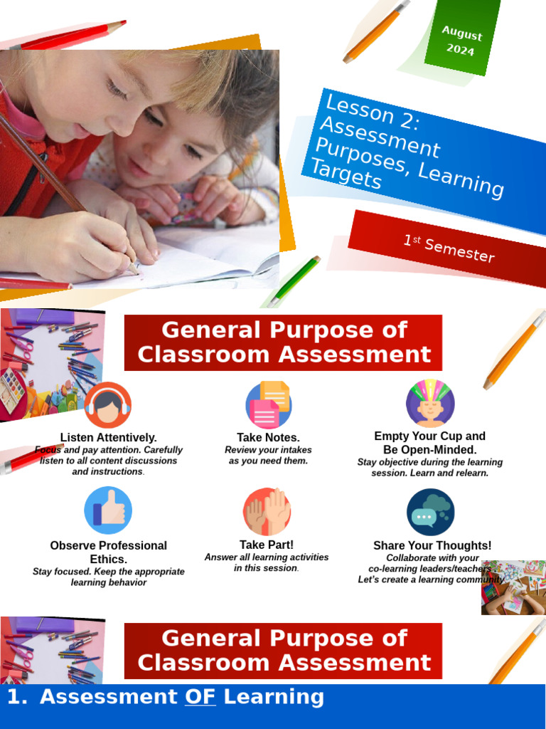 Classroom Assessment and Learning Targets | PDF | Learning | Career ...