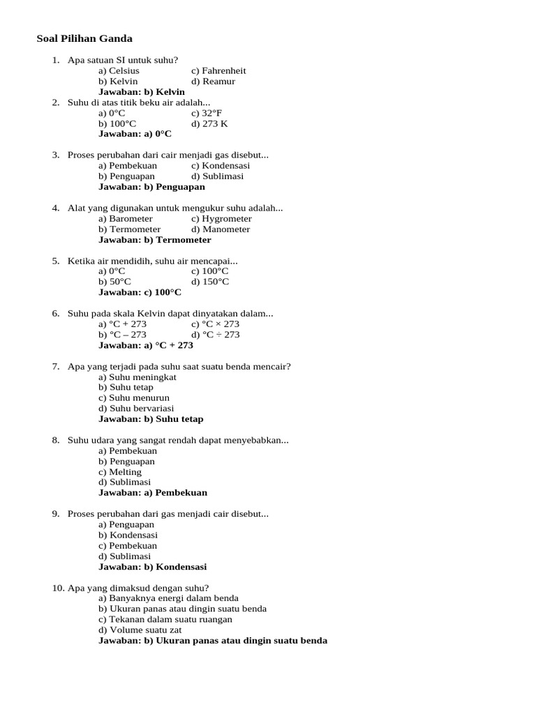 Soal Pilihan Ganda IPA 7 | PDF