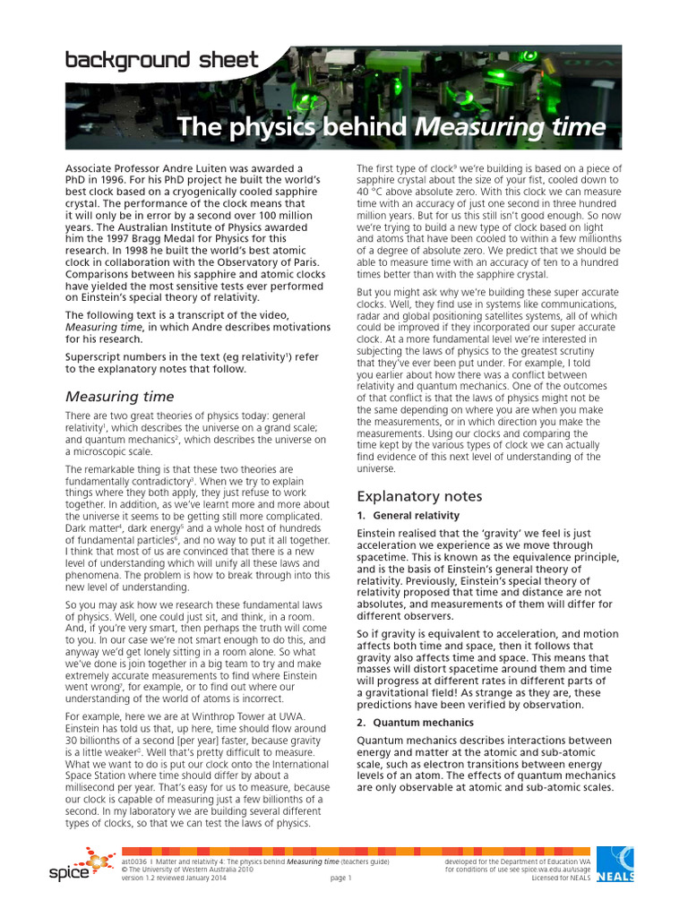 Measuring Time: Physics Insights Guide | PDF | Elementary Particle | Matter