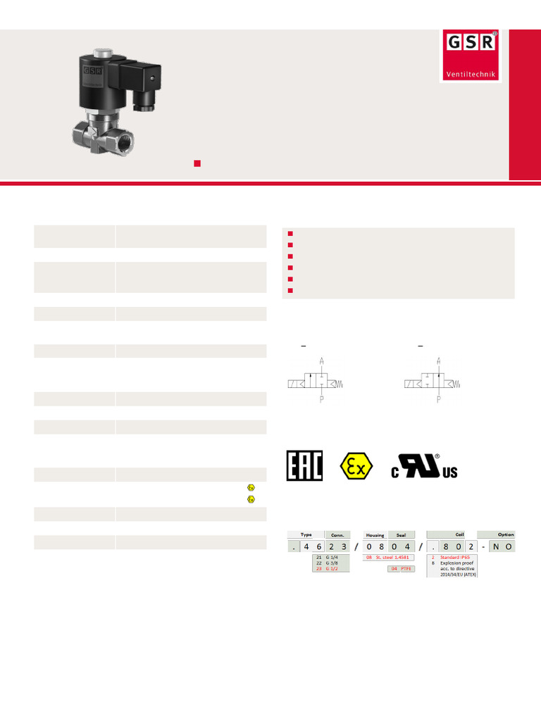 GSR Solenoid Type 46 | PDF