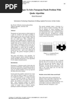 New Technique To Solve Nonogram Puzzle Problem With Quake Algorithm