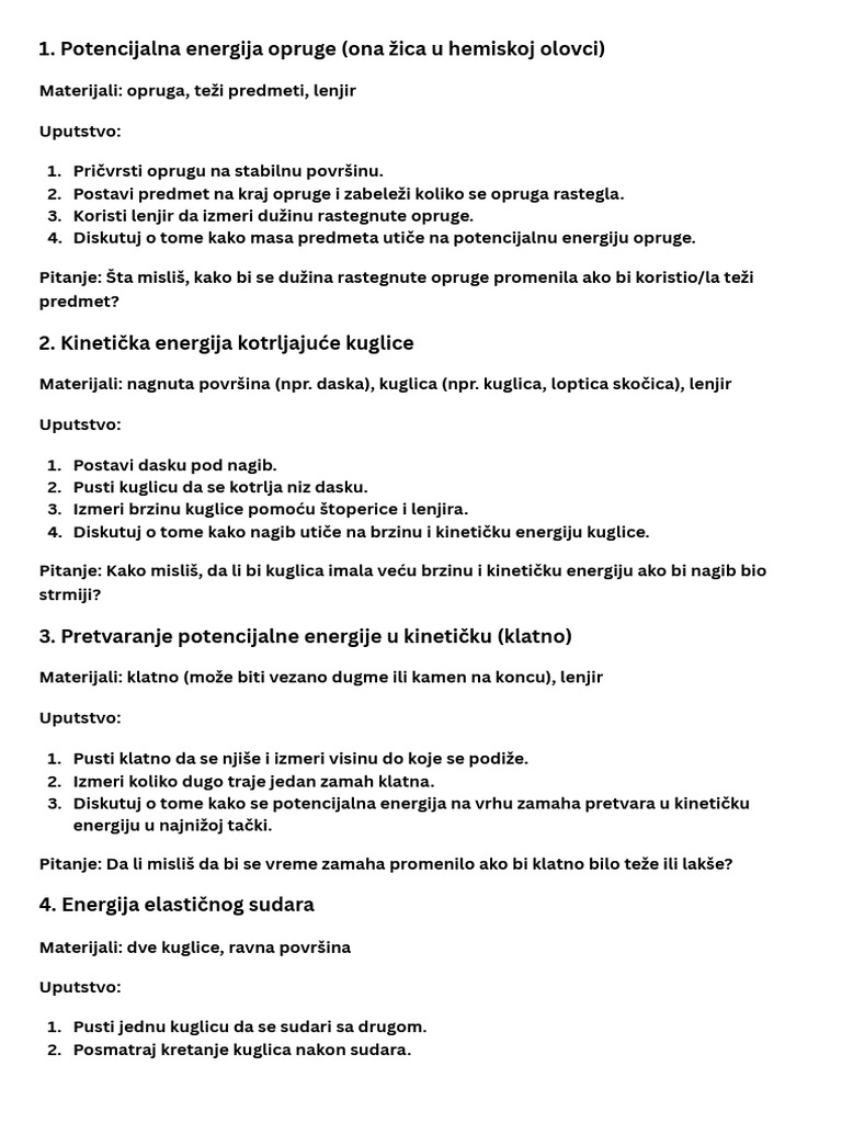 Mehanička Energija | PDF