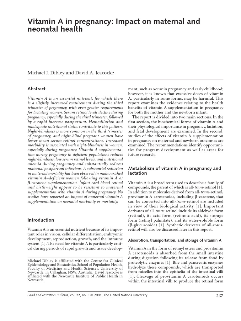 Vitamin A Maternal and Neonatal | PDF