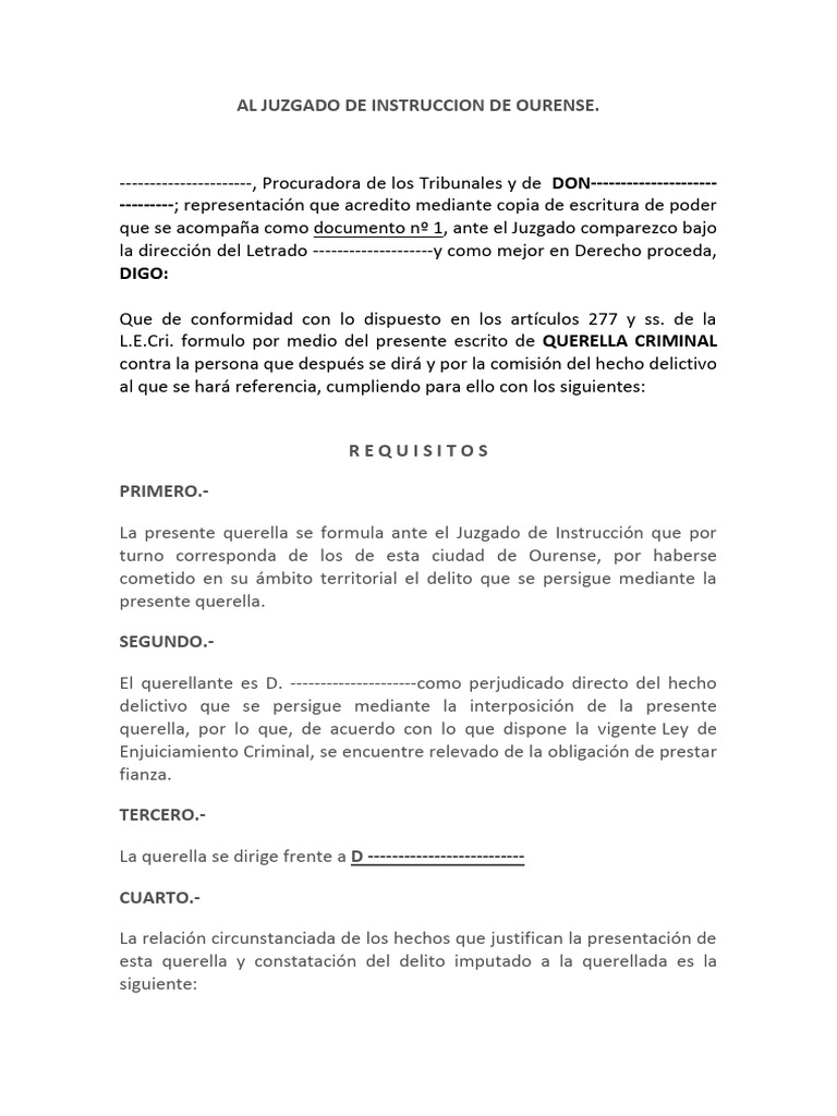 Modelo Querella | PDF