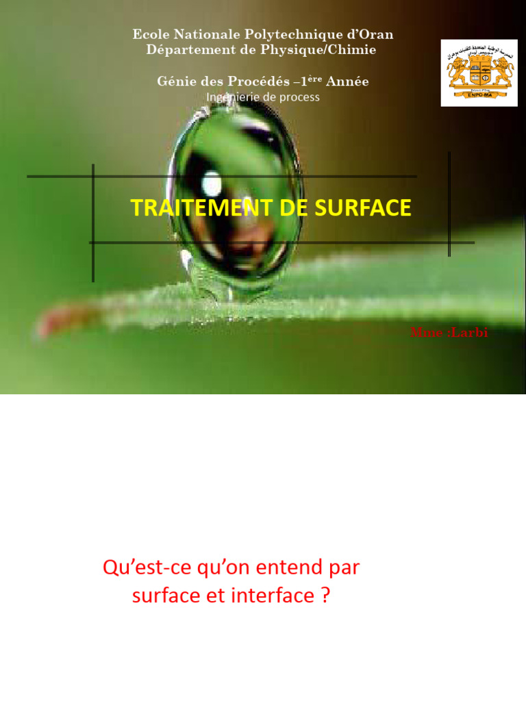 Traitement de Surface 1 | PDF