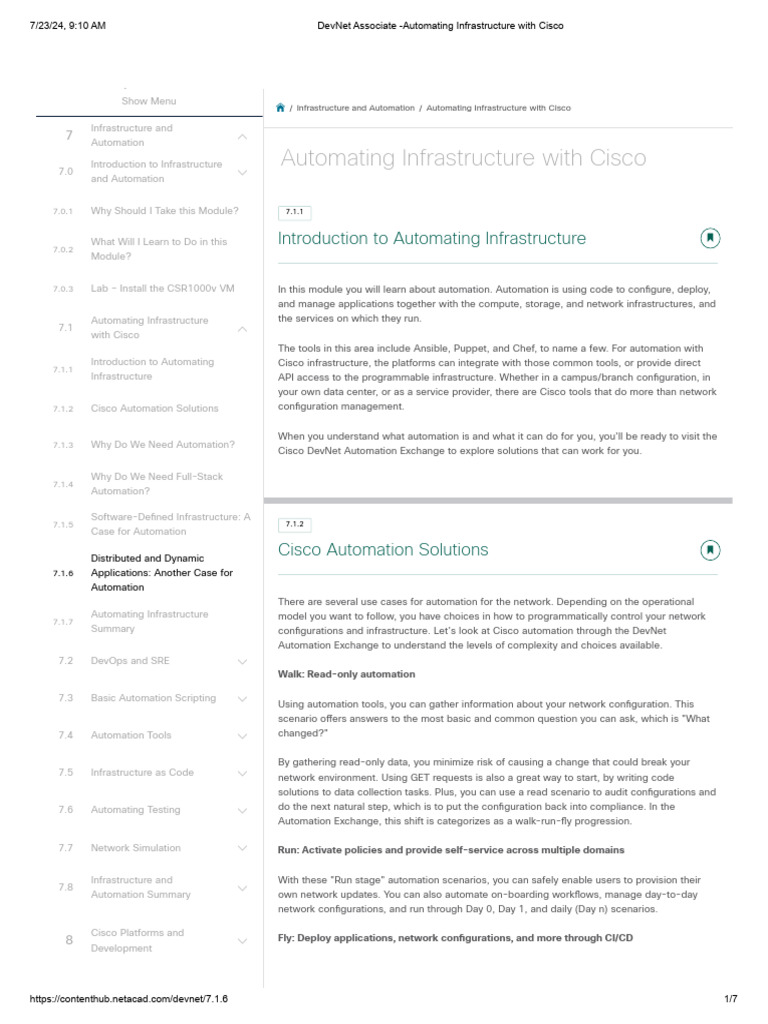 DevNet Associate - Automating Infrastructure With Cisco | PDF