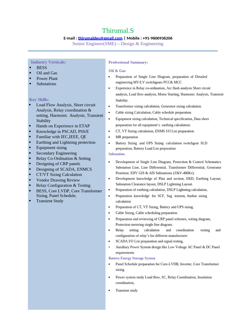 THIRUMAL Resume PDF Electrical - 1