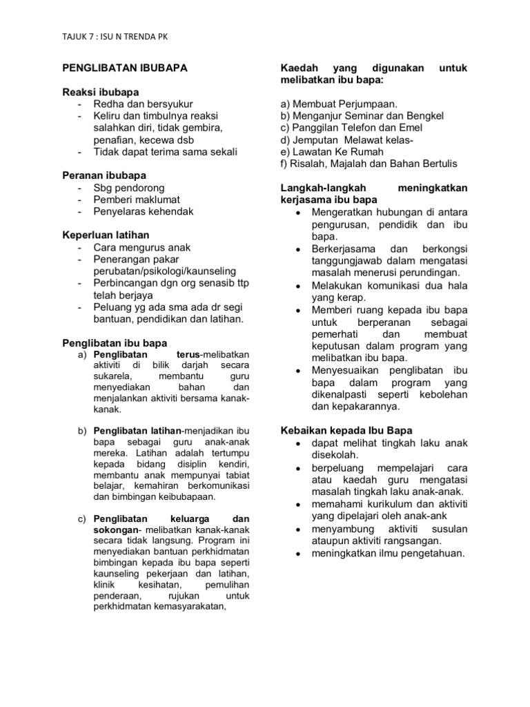 Kebaikan Membantu Ibu Bapa