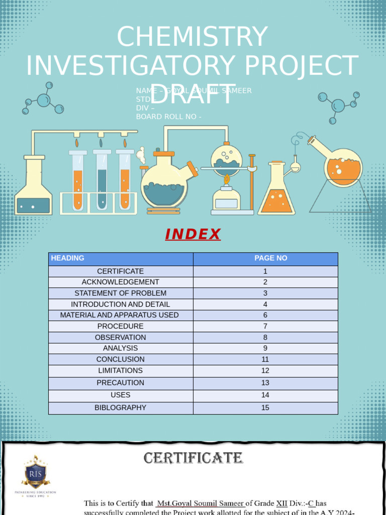 Chemistry Project Draft | PDF