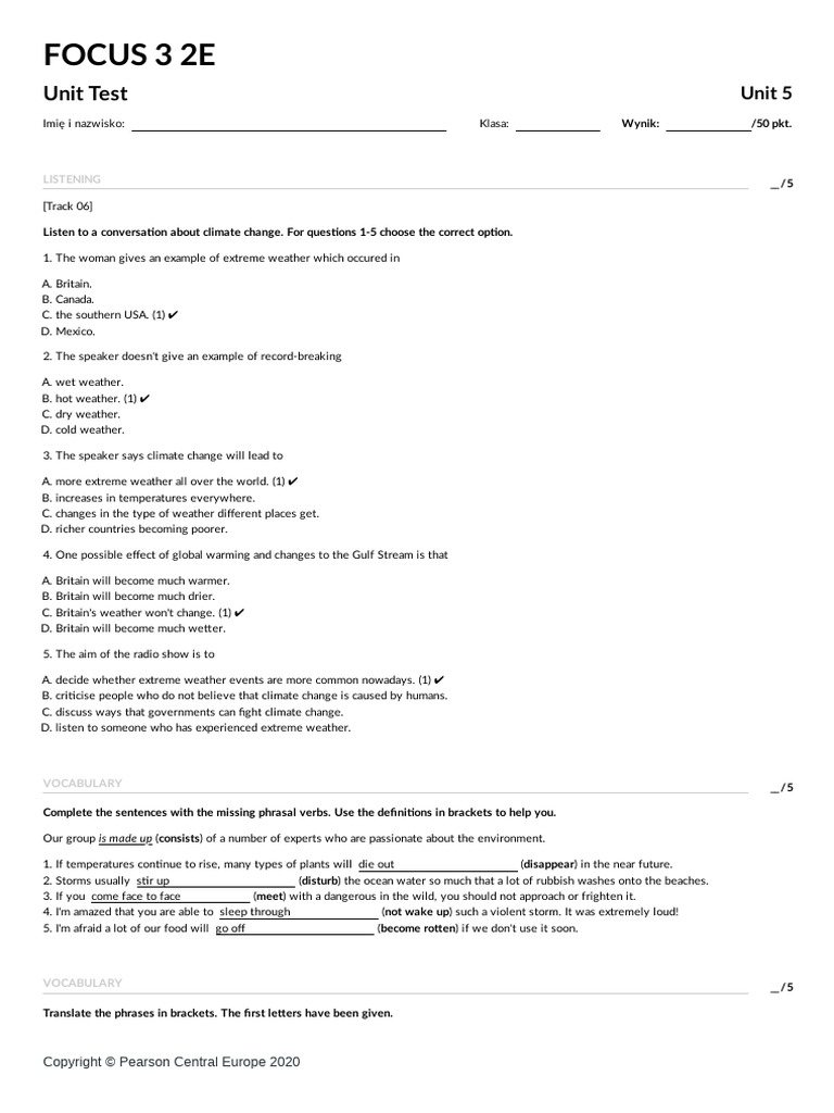 Unit 5 Unit Test V1 Key Pdf