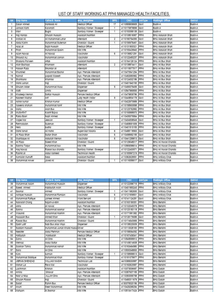 PPHI Final and Avalid Data | PDF