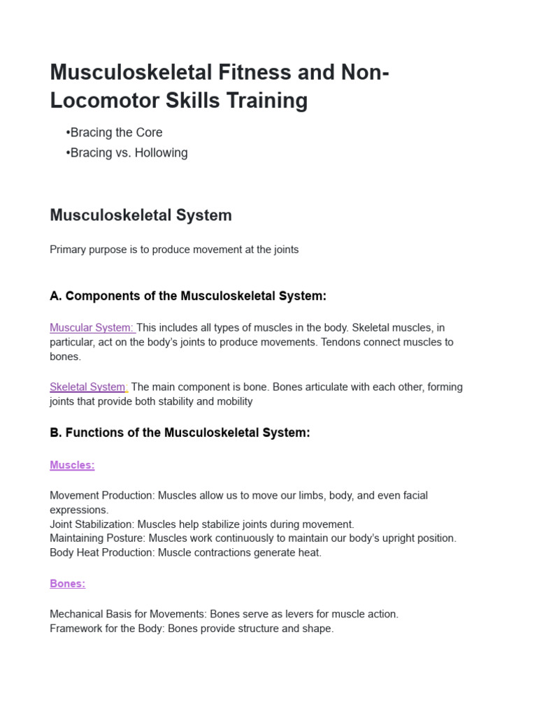 Musculoskeletal Fitness | PDF | Human Musculoskeletal System | Abdomen